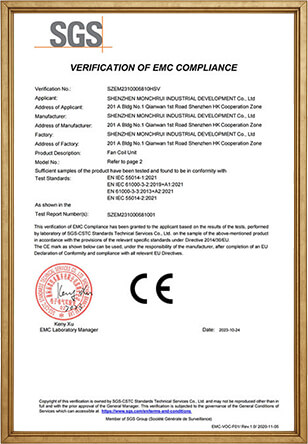 VERIFICATION OF EMC COMPLIANCE